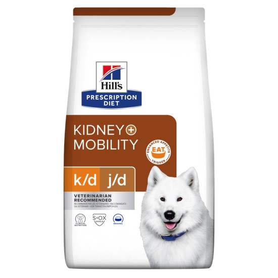Hills Prescription Diet Canine k/d  Mobility – Hrană Uscată pentru Câini cu Afecțiuni Renale și Articulare, 4 kg